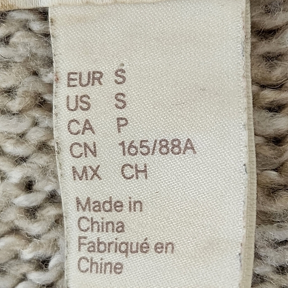 H&M Beige Shaggy Tassel Boho Hippy Festival Long Open Fringe Sweater Size Small - Picture 10 of 11